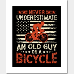 Never Underestimate A Old man With A Bicycle Posters and Art